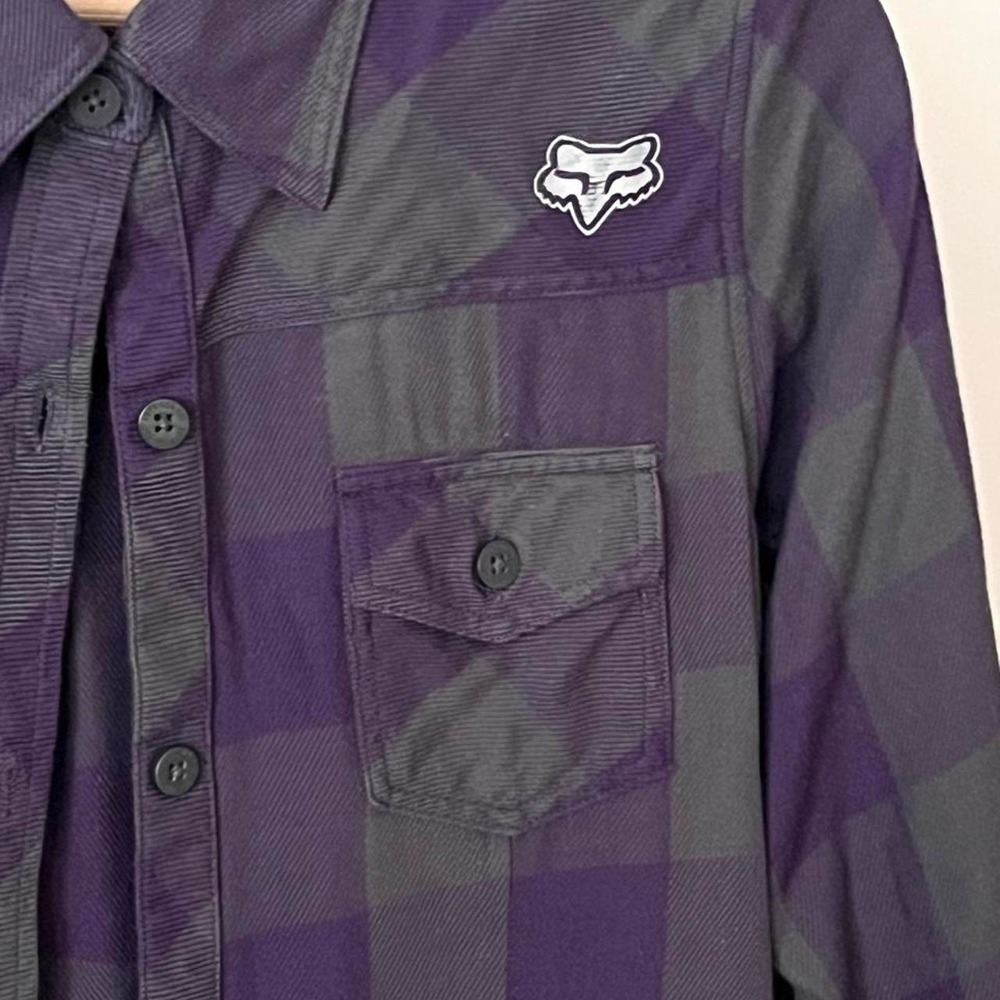 Fox Racing Purple Plaid Button-Up Size M - Picture 3 of 7